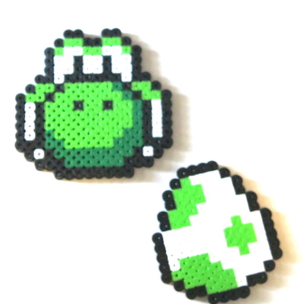 Perler Beads Yoshi and Egg Keychain or magnet
